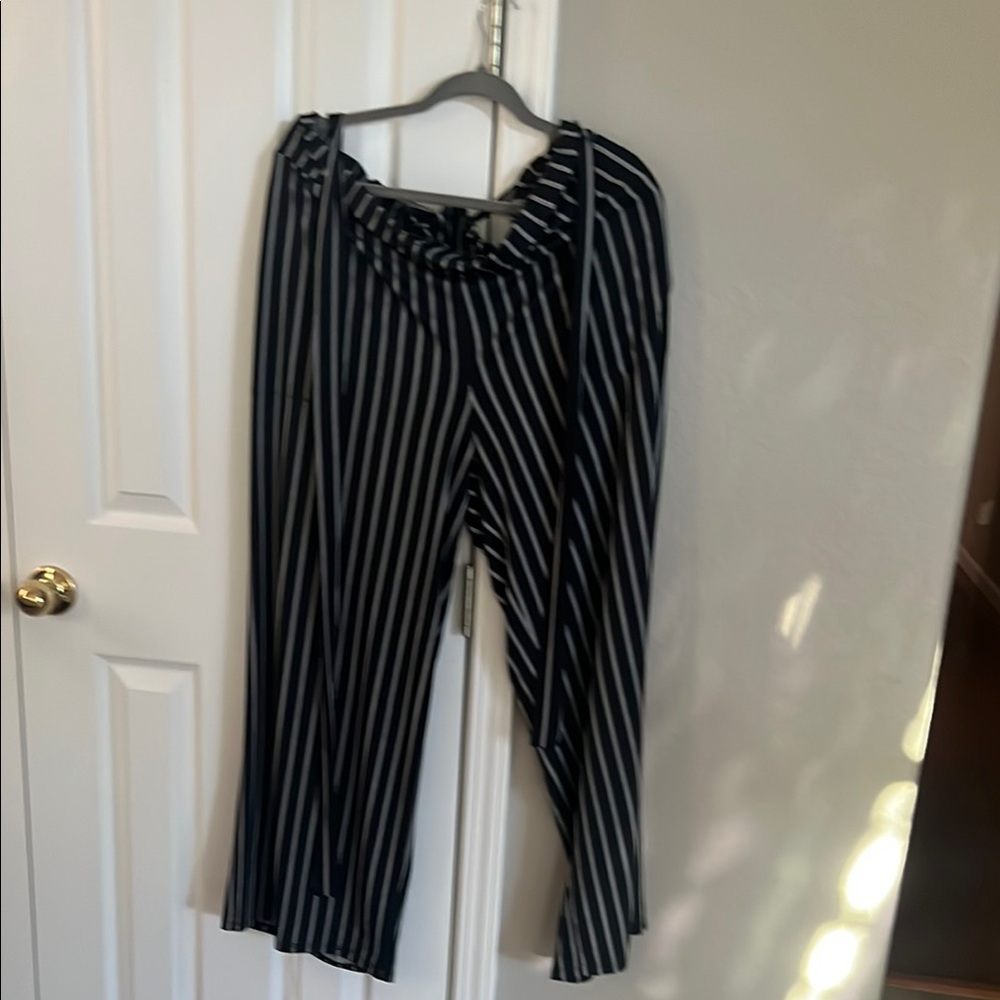 Monteau Black and White Wide Leg Pants